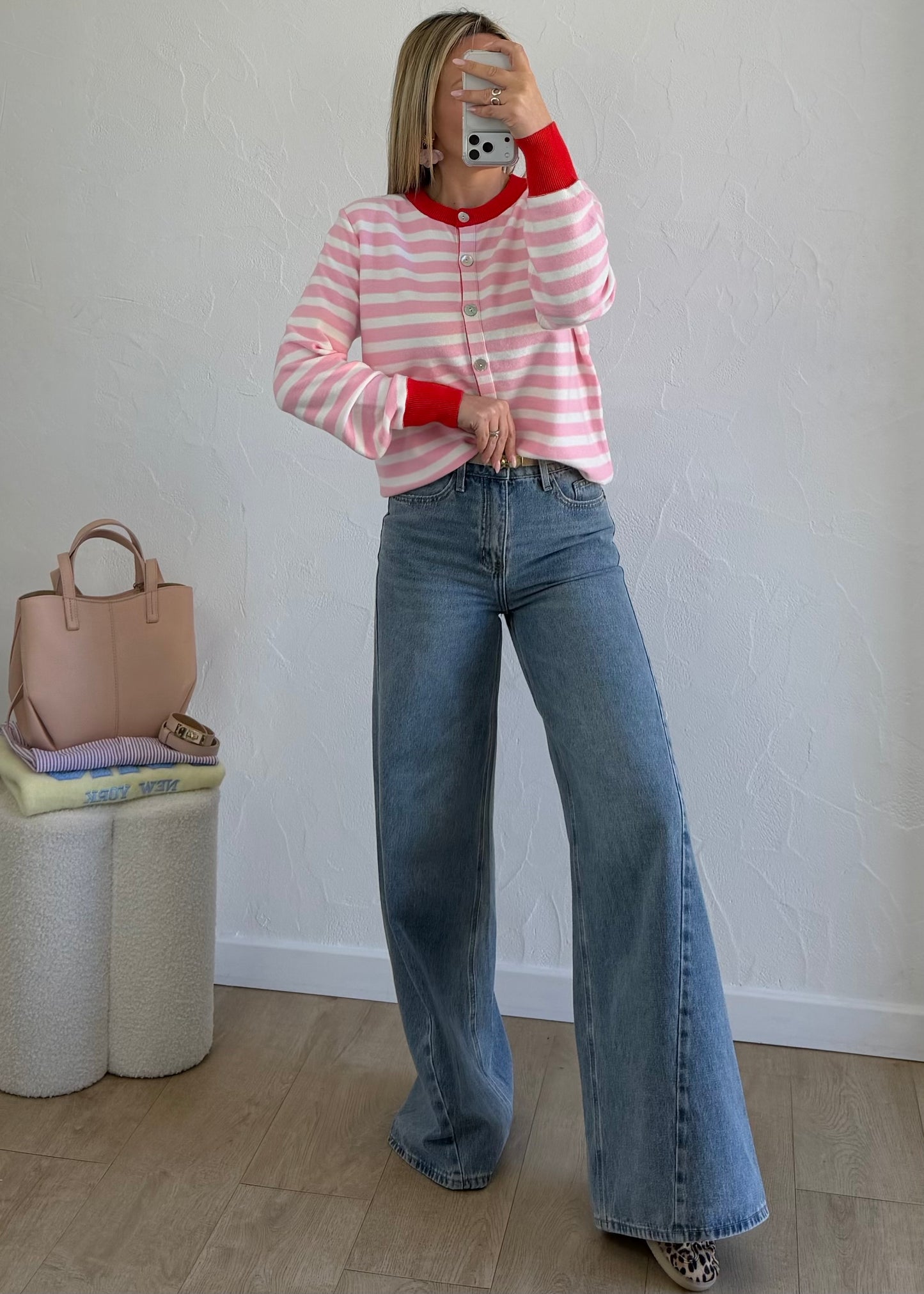 Pull ROMANE rose & rouge