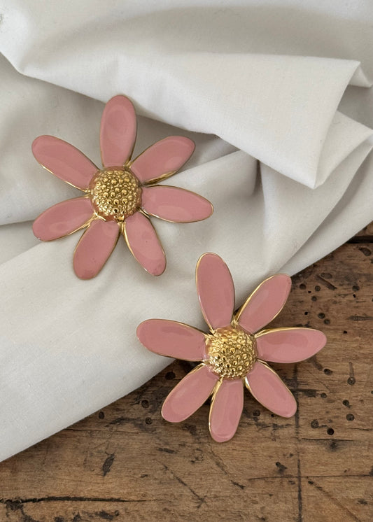 Boucles d’oreilles Fleurs Rose