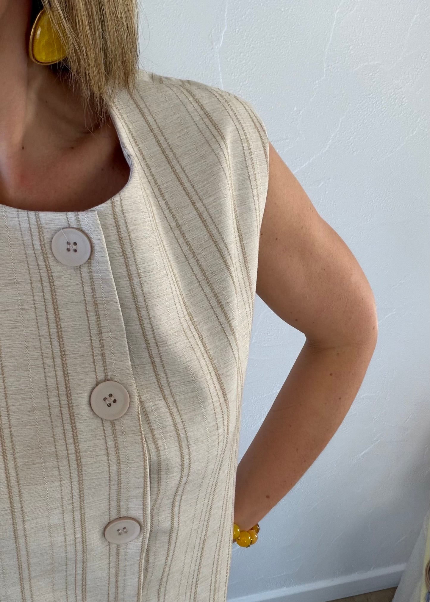 Gilet Rayé beige