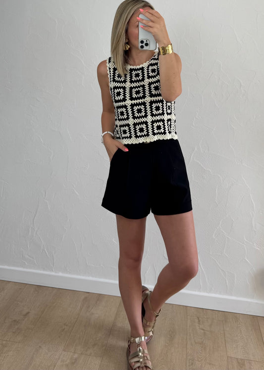 Haut en crochet noir