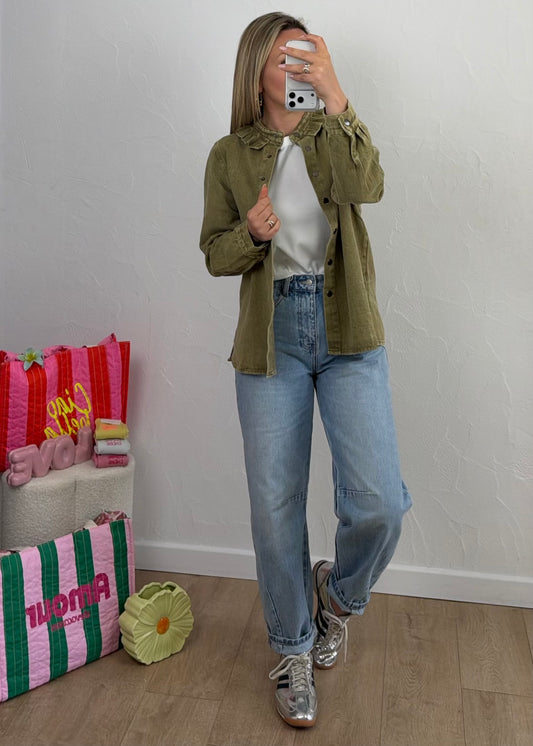 Veste MARIBEL en jean Kaki