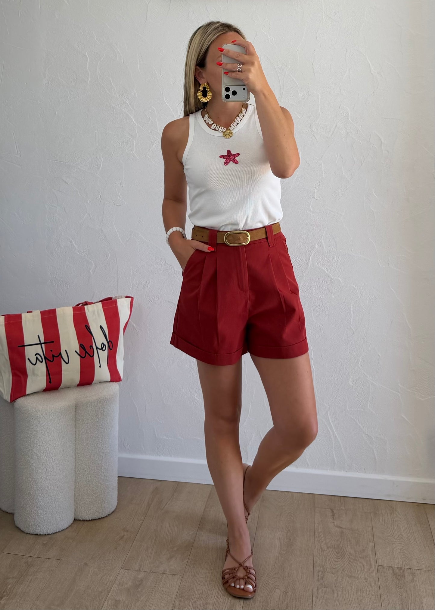 Short FLAVIE Rouge