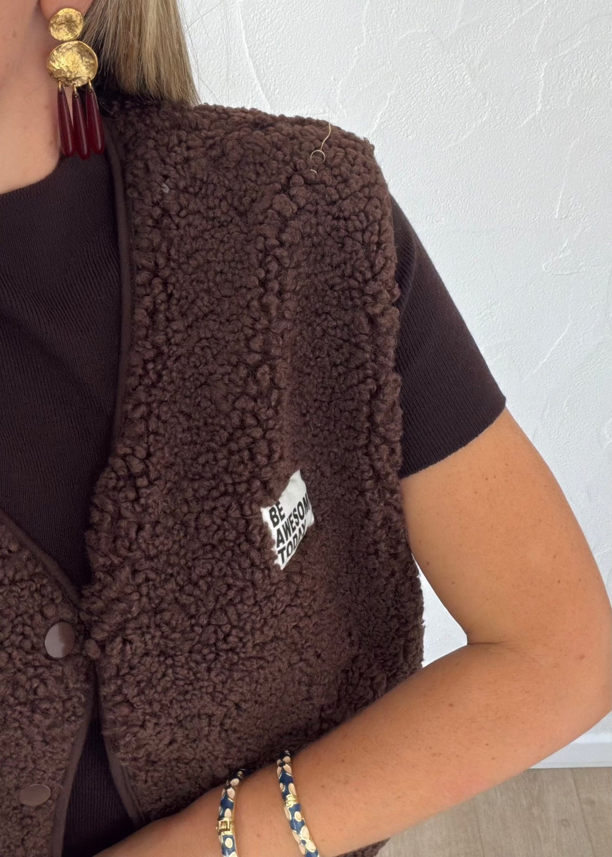 Gilet sans manche Loly chocolat