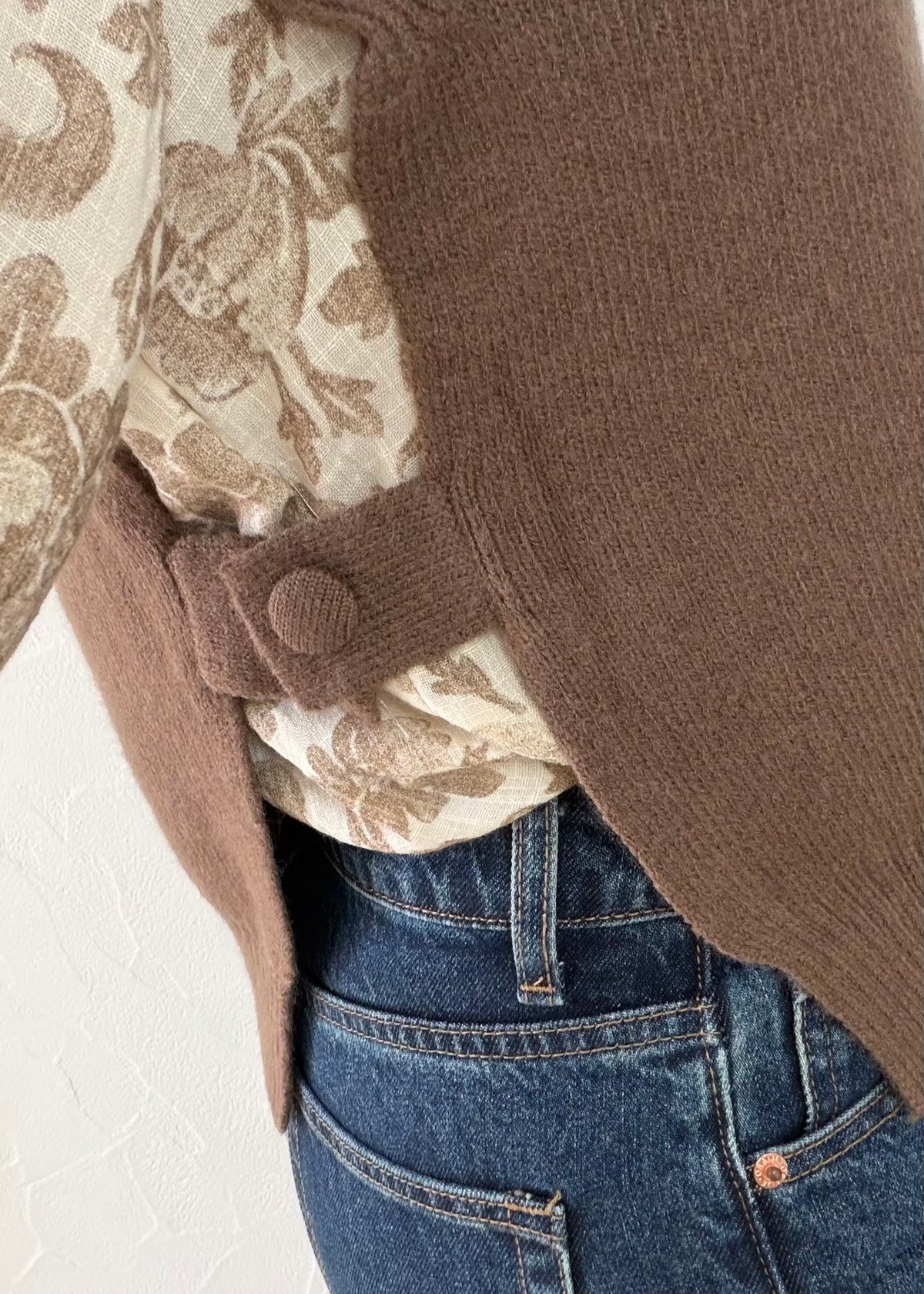 Pull sans manche Dario taupe