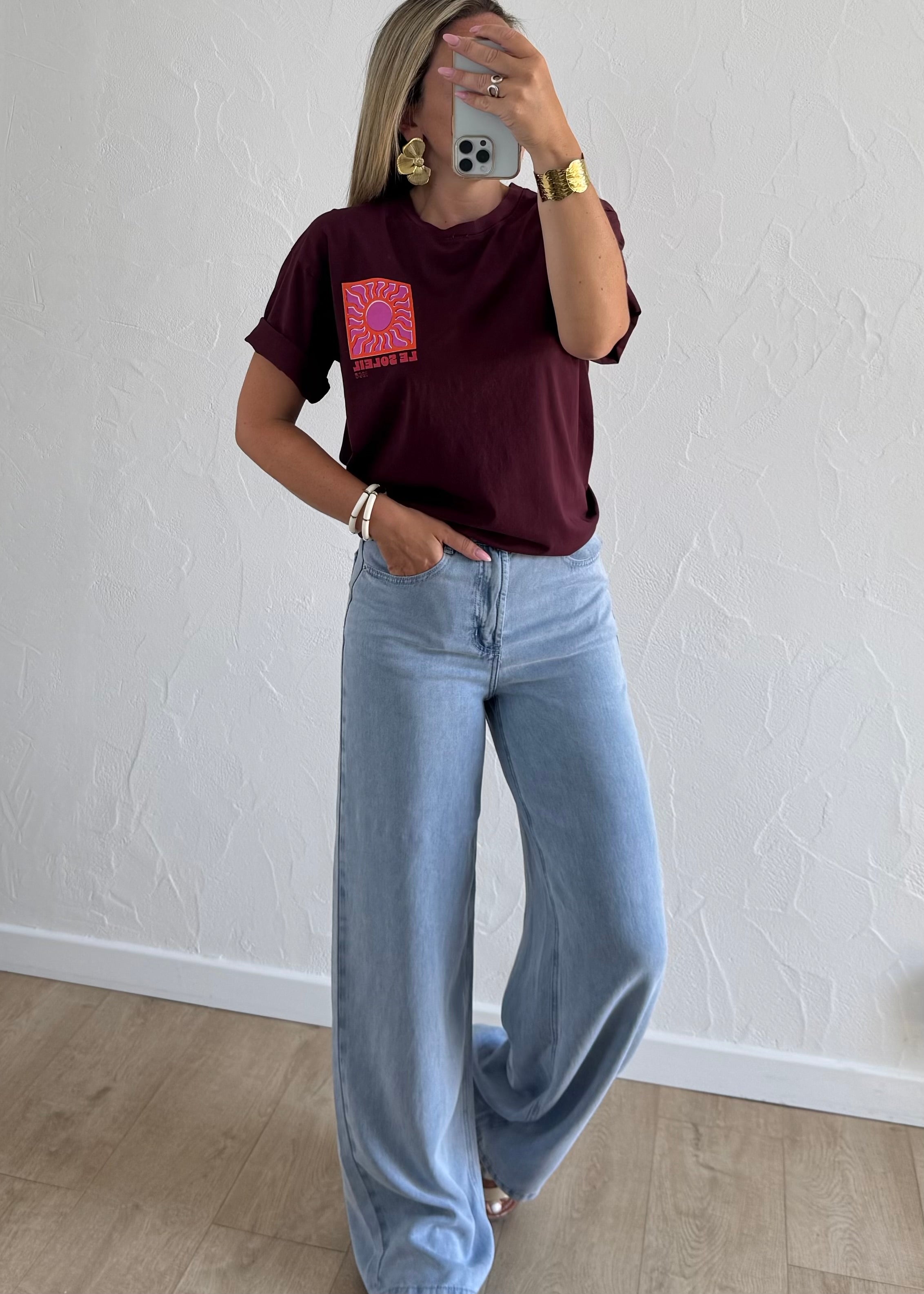 Tee-shirt « LE SOLEIL » Bordeaux