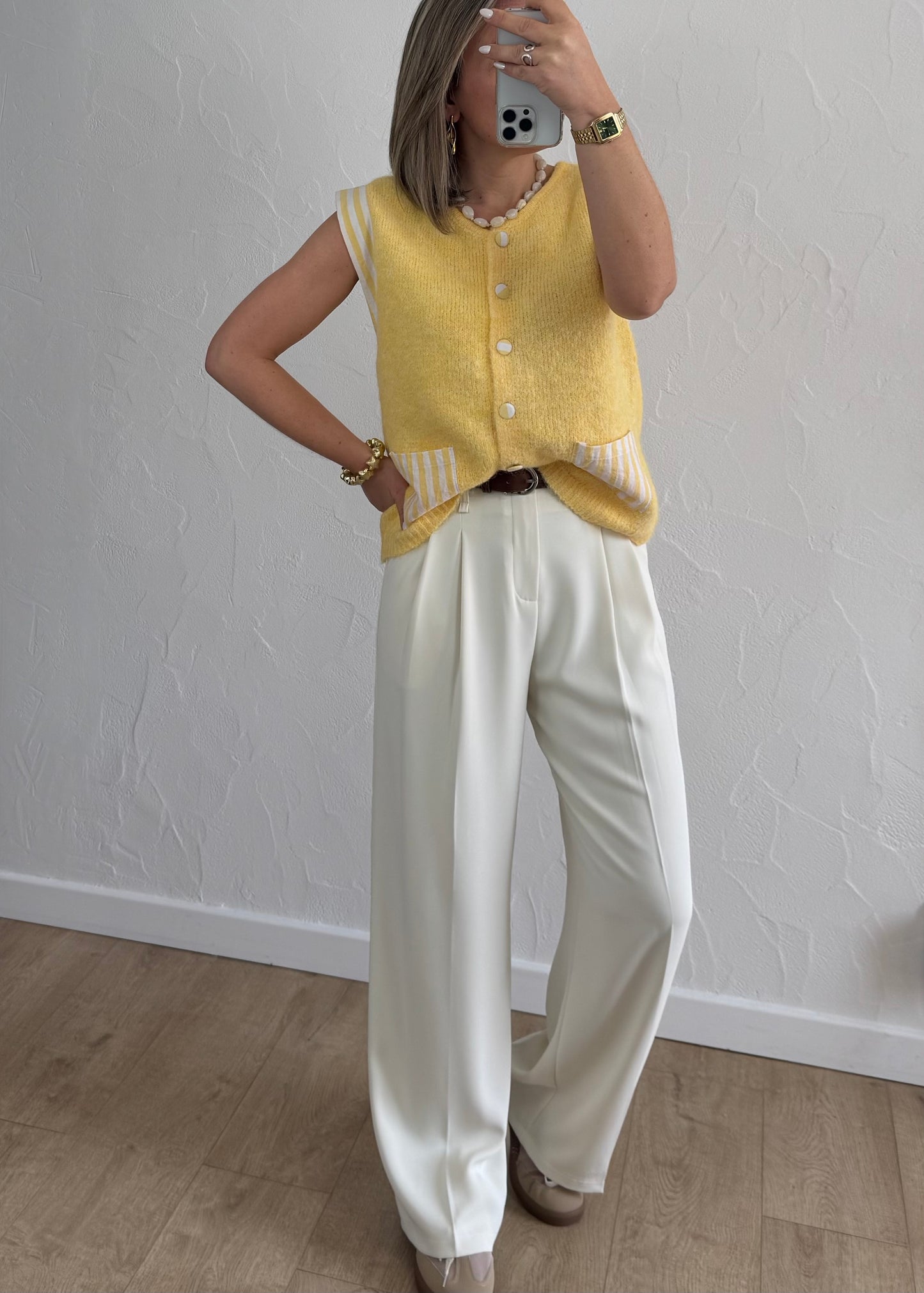 Gilet sans manche jaune Louison