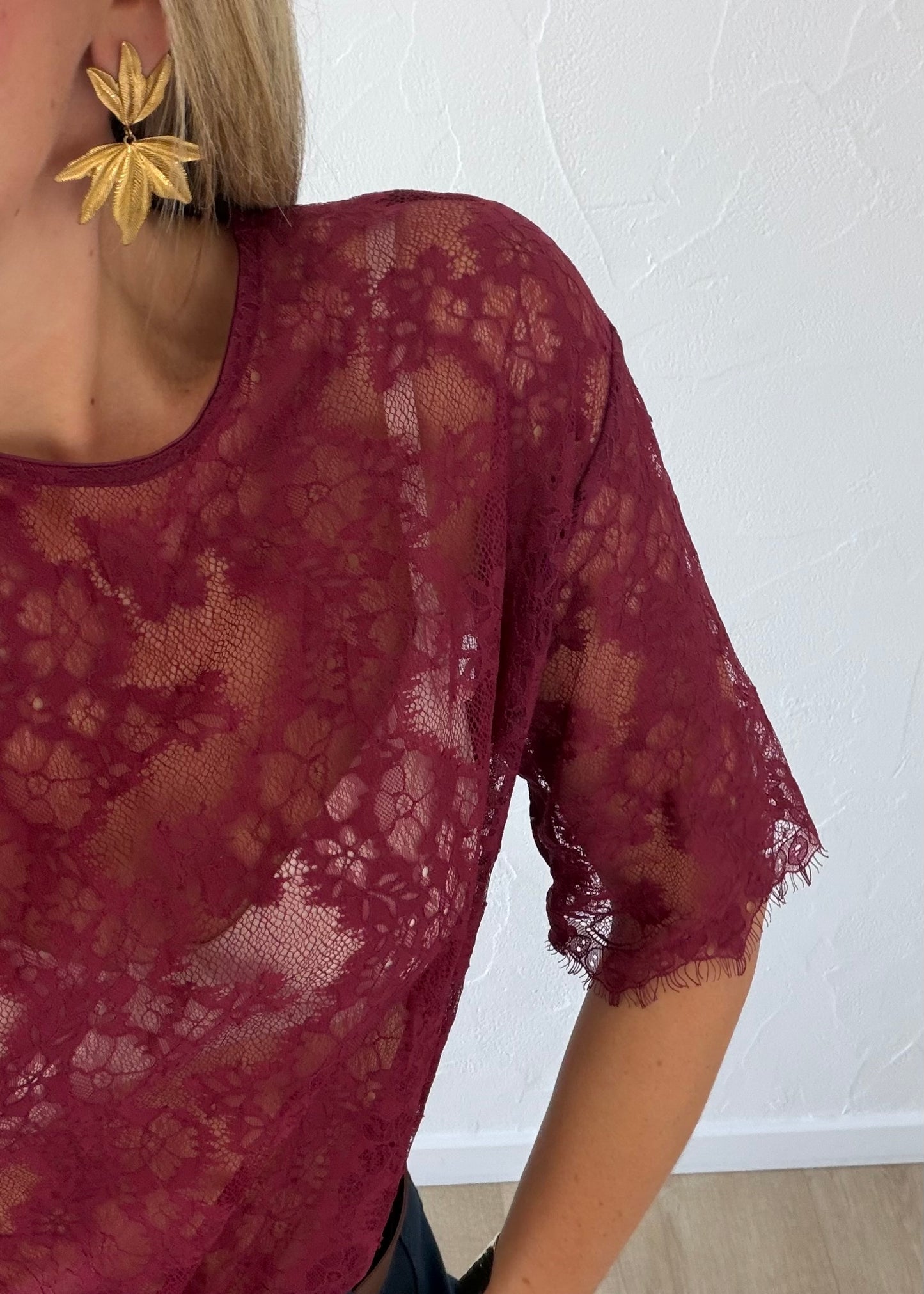 Top Rosy bordeaux