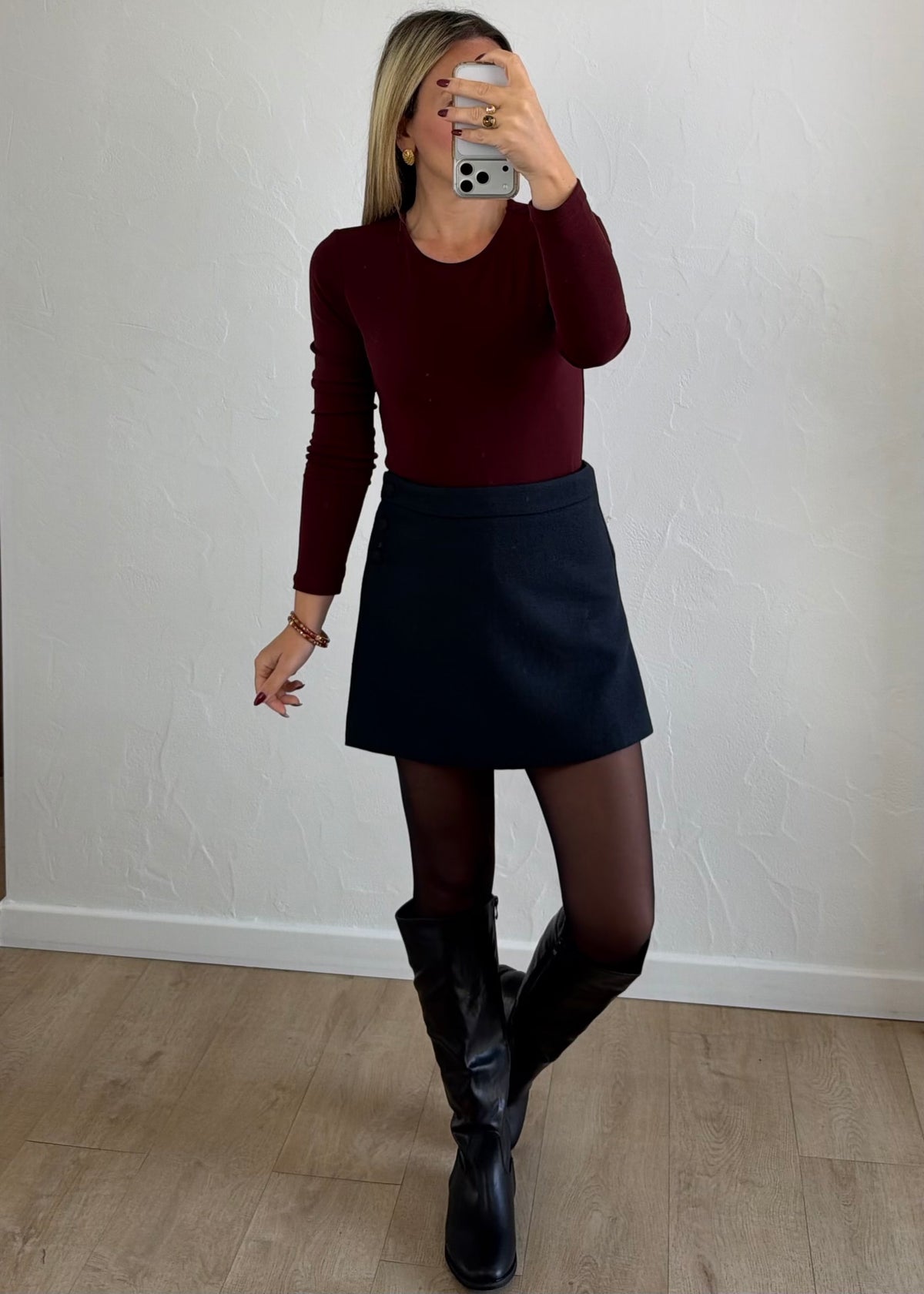 Top Kim bordeaux