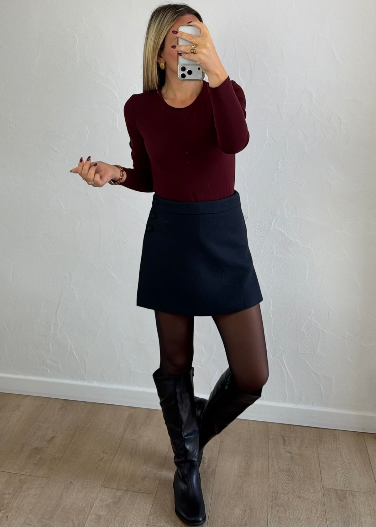 Top Kim bordeaux