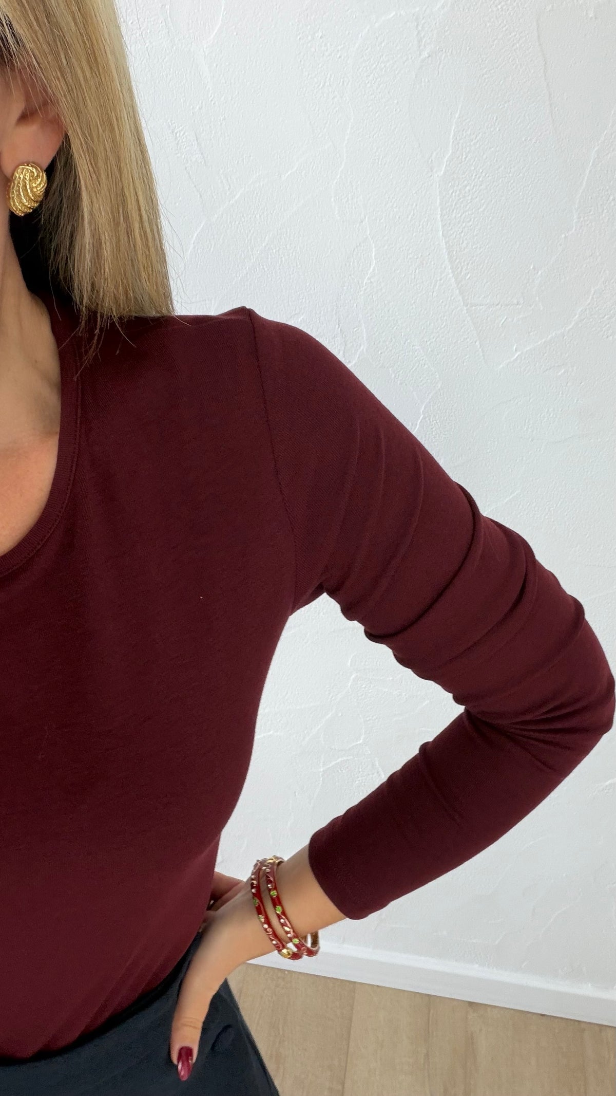 Top Kim bordeaux