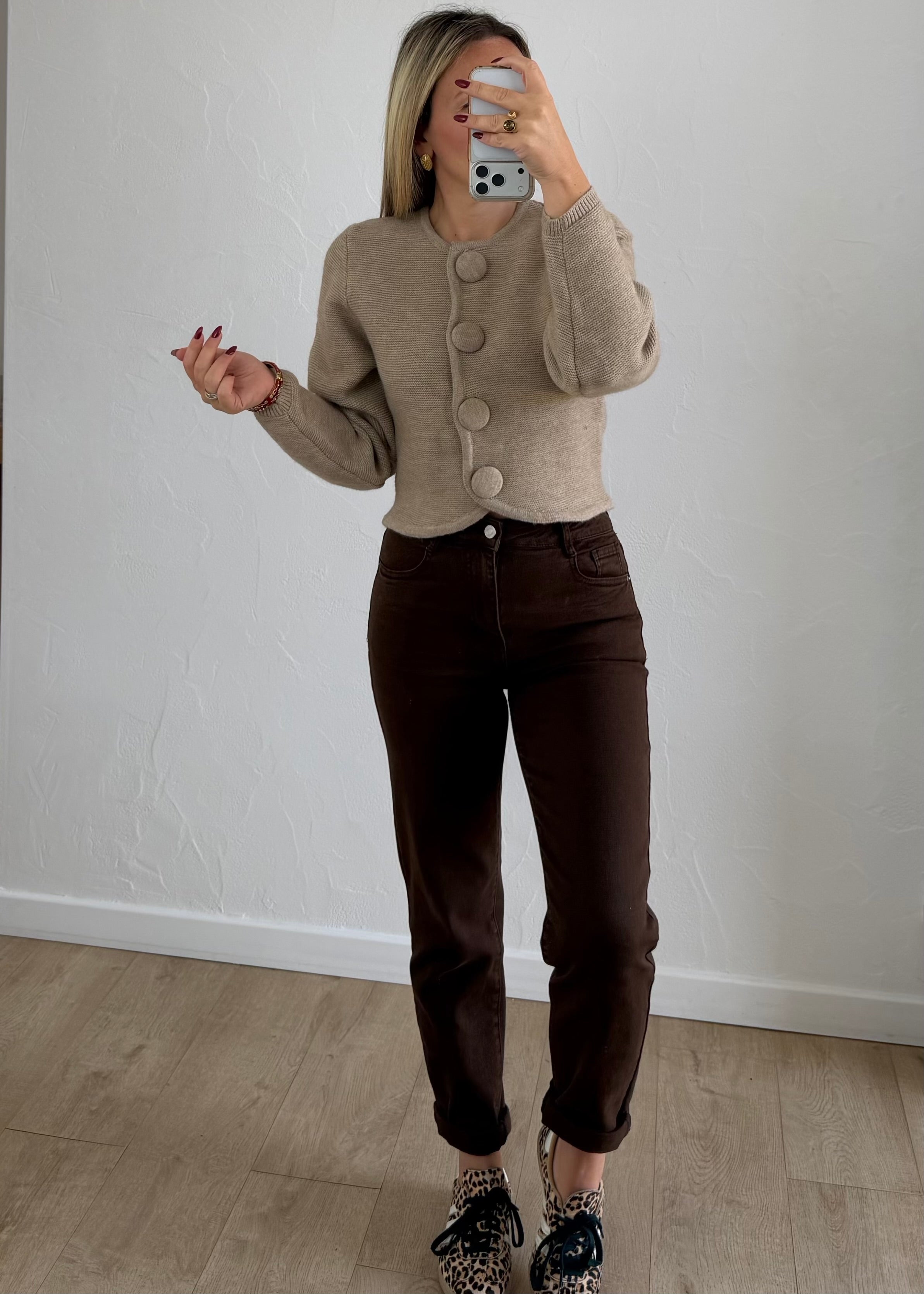 Jean mom chocolat Fanny