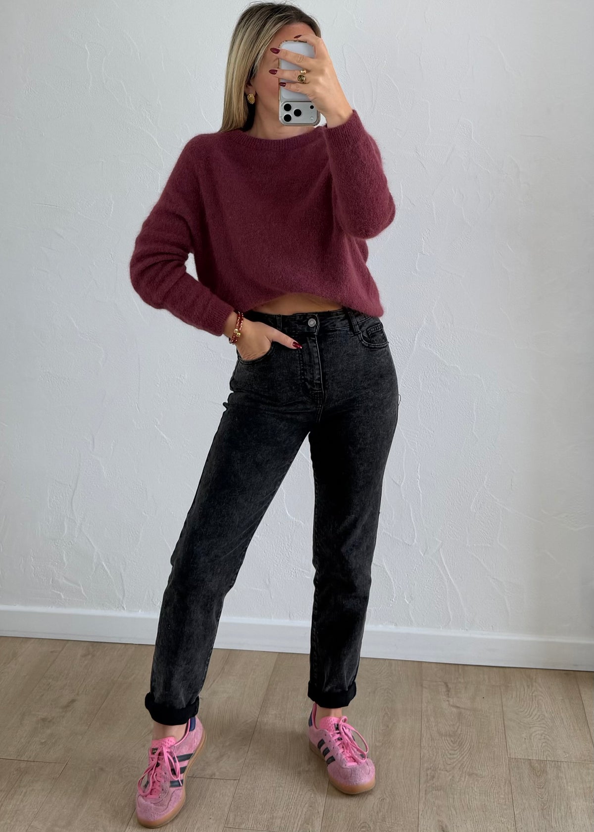 Jean mom gris Fanny